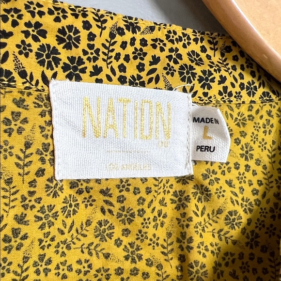 Nation LTD Tilly A Line Ruffle Top In Citrine Floral Size L - Picture 7 of 8